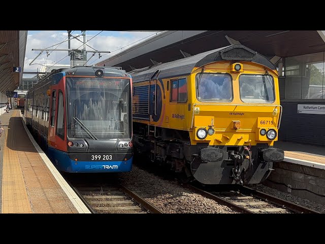 Tram / Train-Spotting At Rotherham Central (23/07/2026) | Northern Rail & South Yorkshire Trams (4K)