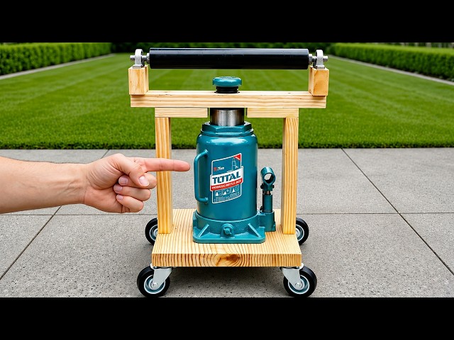 A 65-Year-Old Carpenter’s Amazing Invention! Turns a Hydraulic Jack into a Genius Woodworking Tool.