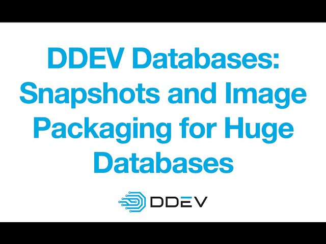 2026-09-23 DDEV Contributor Training: Snapshots/Seed Snapshots/Custom images