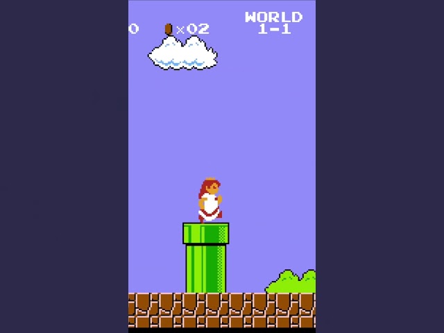Princess Peach with her floating powers in Super Mario Bros. #shorts