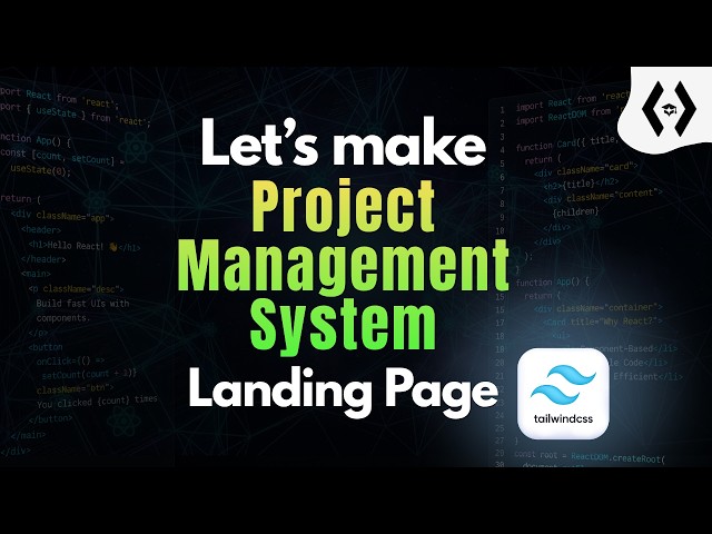 Project Management System Landing Page with Tailwind CSS | Modern UI Design Tutorial