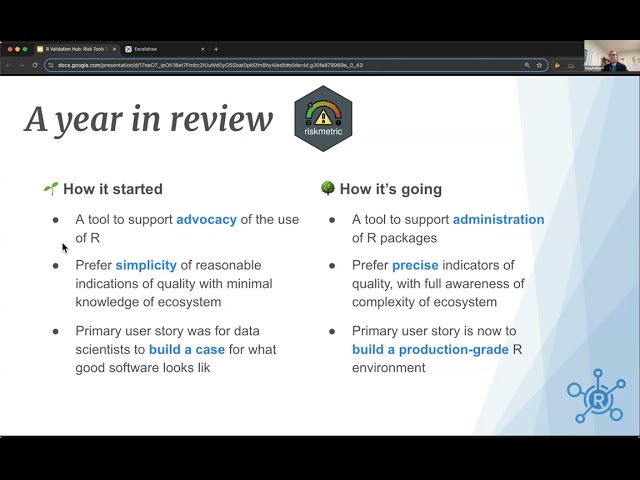 R Validation Hub Risk Tools Developer Day