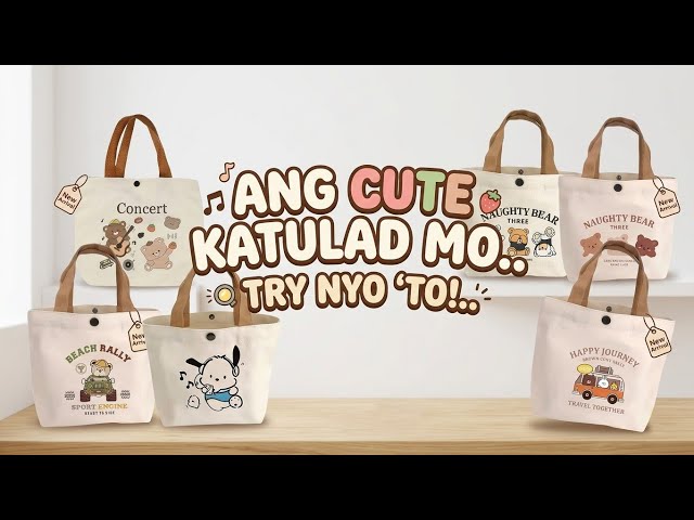 CUTE CANVAS LUNCH BAG MINI | LOOTBAG IDEAS | GIFT IDEAS | MANGGOYO CHANNEL 