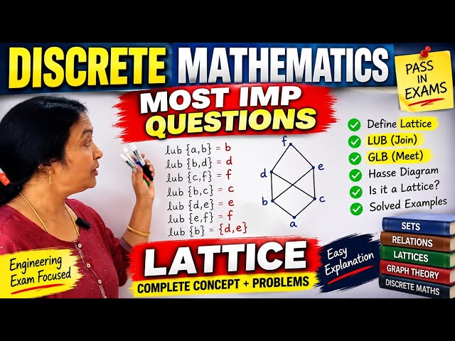 Discrete Mathematics | Lattice Most Important Questions 🔥 | LUB & GLB | Hasse Diagram |#dmgtimp #dm 