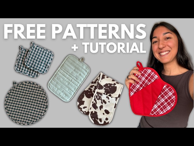 Sewing an Easy Pot Holder with a Free Pattern Bundle | Step by Step Tutorial