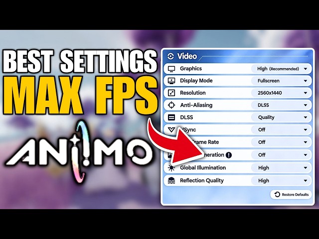 Aniimo Best Settings For MAX FPS