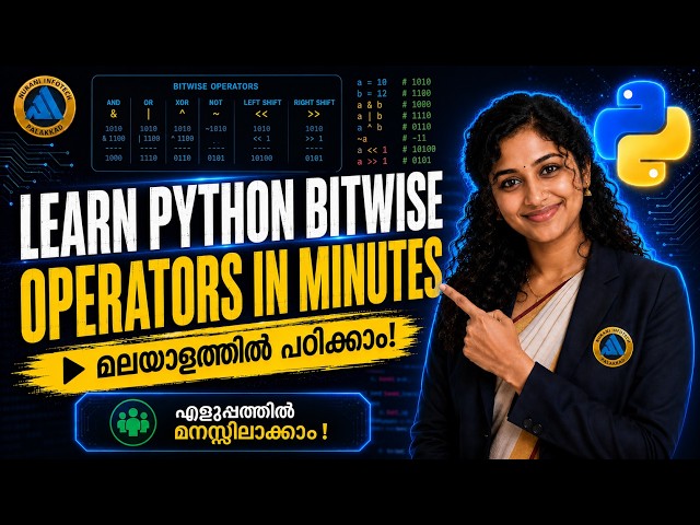 Python Programming #09: Bitwise Operations | Free Malayalam Course (BTech, CBSE, BSc, MCA, MSc)
