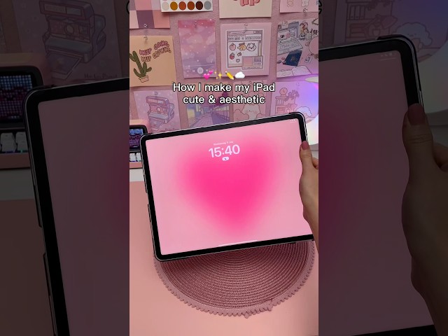 how I make my iPad cute & aesthetic 💗 homescreen tutorial | widgets | iPad apps | procreate