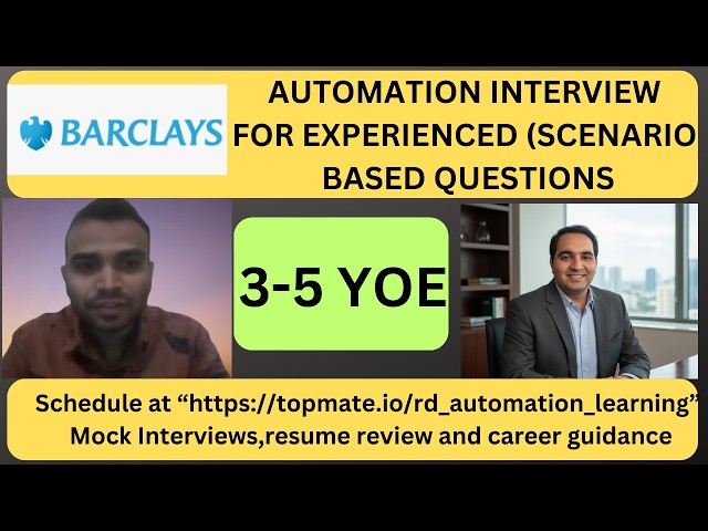 Automation Testing Interview Experience | Real-Time QA & SDET Interview Preparation 2026