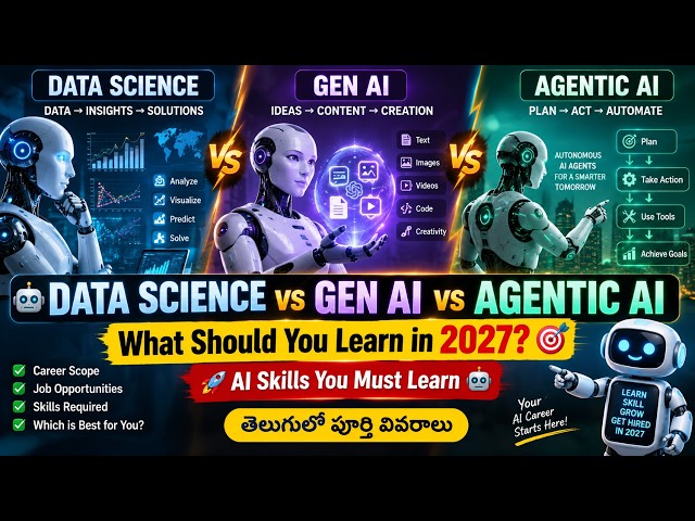 Data Science vs Gen AI vs Agentic AI with AI | What Should You Learn in 2027 | AI Jobs | Naresh IT