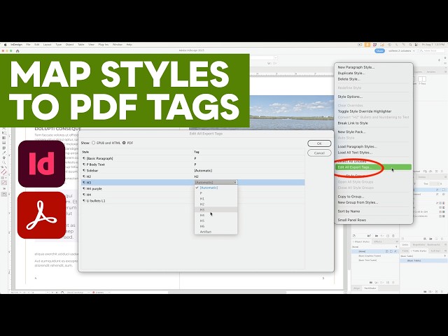 Map Paragraph Styles to PDF Tags in InDesign