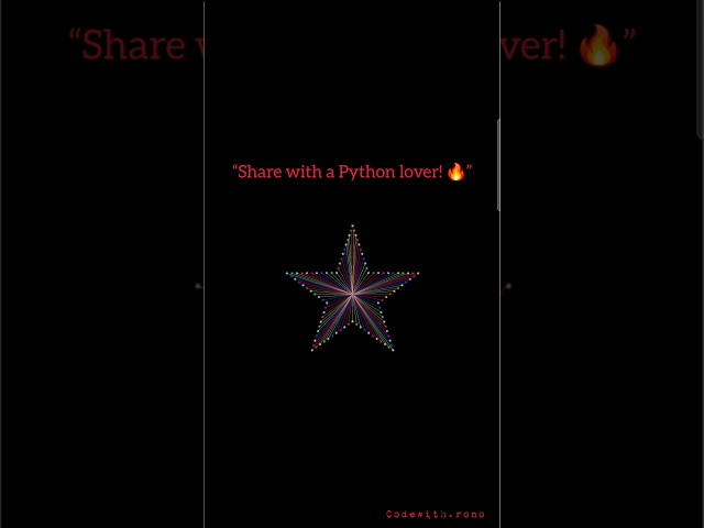 📌 “Star Pattern Using Python Turtle 🐍⭐️”#python #animations #codingreels #design #creativecoding