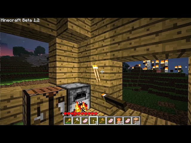 Minecraft Beta 1.2 Server #9 - Accidental Wipe and Saving Forest From Fire