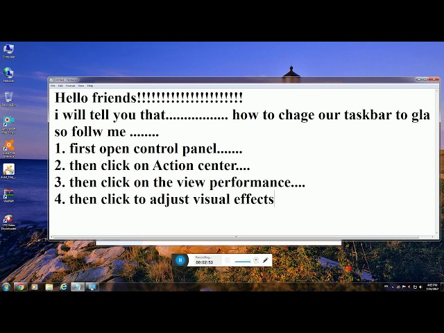 how to change our taskbar to transparent or glass by || FULL HD KING ||