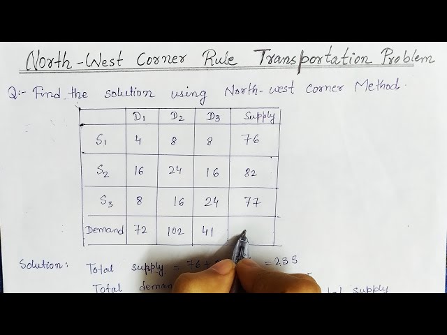 Lec-20 Unbalanced Transportation Problem || North West corner method  solution || Operation Research