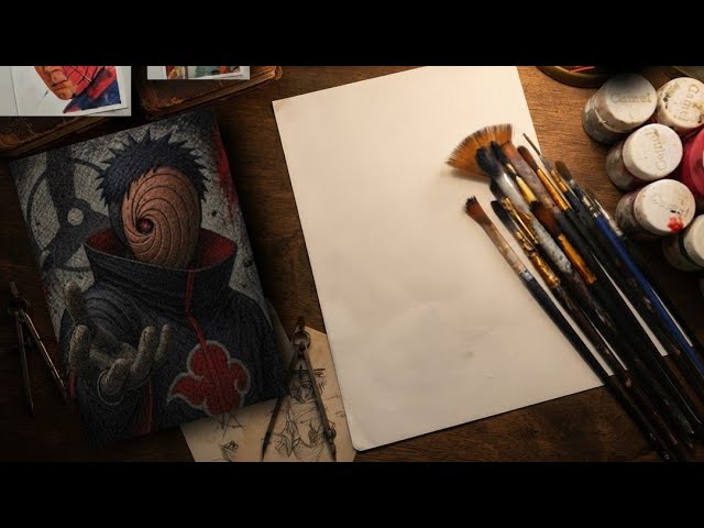 Obito anime character painting full live 🔴 tutorial video for beginners step by step