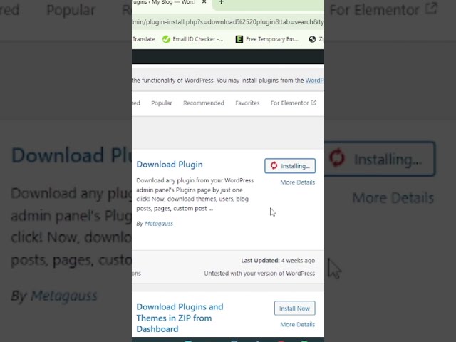 How to Download WordPress Plugin from Dashboard (Step-by-Step) #shorts