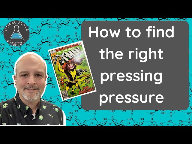 finding the right pressure for pressing a comic book.