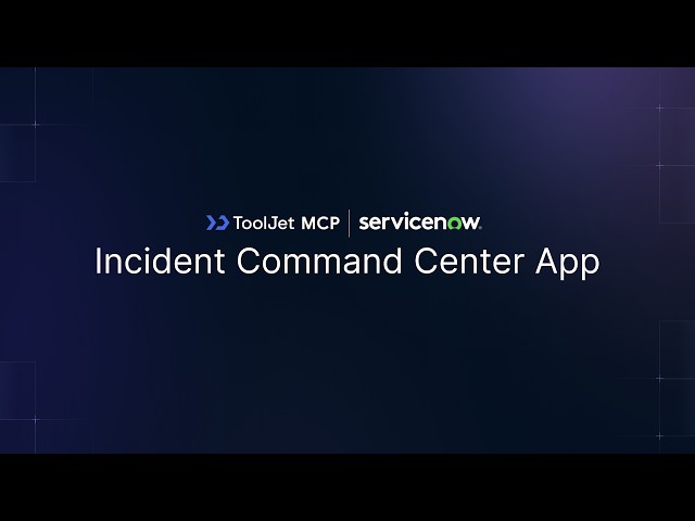 10-Page Incident Command Center With One Prompt | ToolJet MCP + ServiceNow Data