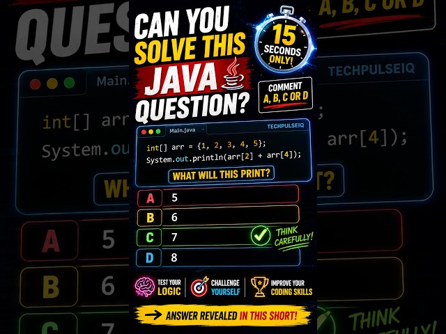 Can You Solve This Java Question in 15 Seconds? ☕💻#java #python #coding