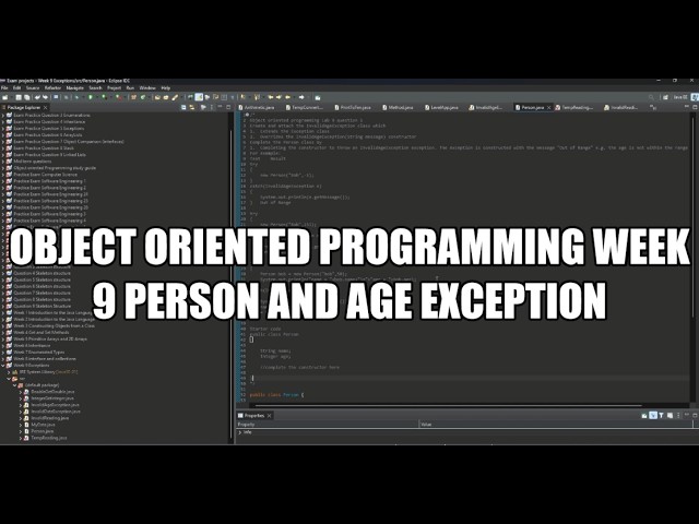Object oriented programming week 9 Person and age exception