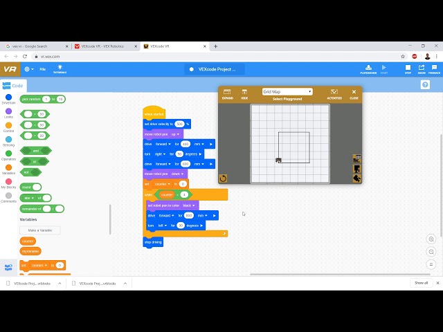 VEXcode Vr : 5 : Using Variables and Loops