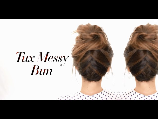 Lazy girl Hairstyles TUXEDO BRAID BUN  ★  Cute Lazy Girl Hairstyles