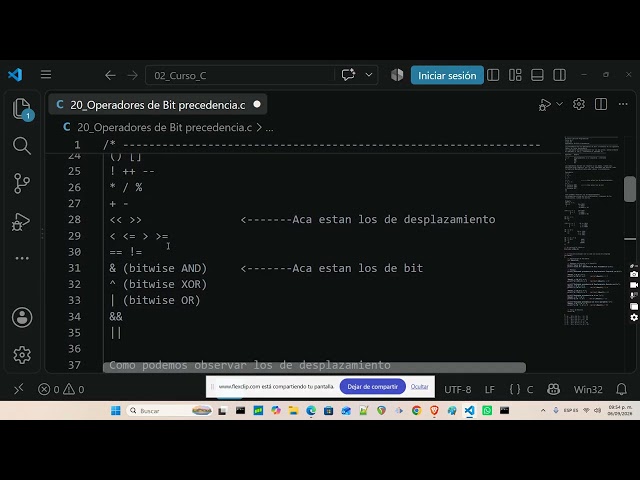 Curso de C Clase 20 Precedencia de Operadores de Bit | Escuela Libre de Programación