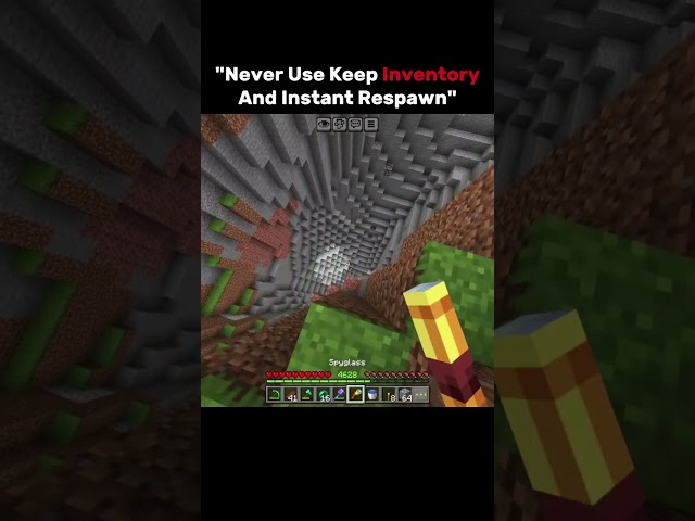Never Use Keep Inventory and Instant Respawn 🥀💀 #minecraft