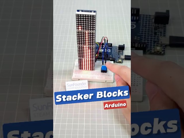 DIY LED Stacking Game Using Arduino - MAX7219 LED Dot Matrix Display  #arduino  #arduinoproject