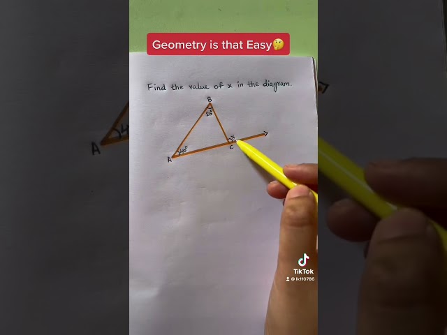 Geometry | Find the angle #math #tutor #mathtrick #learning #geometry #angles #x