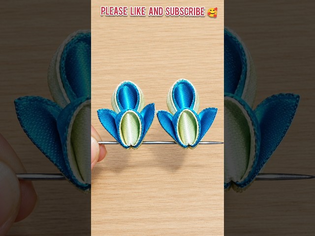 Amazing ribbon flower trick/DIY Satin Ribbon flowers /How to make ribbon Flowers #shorts #craft #diy