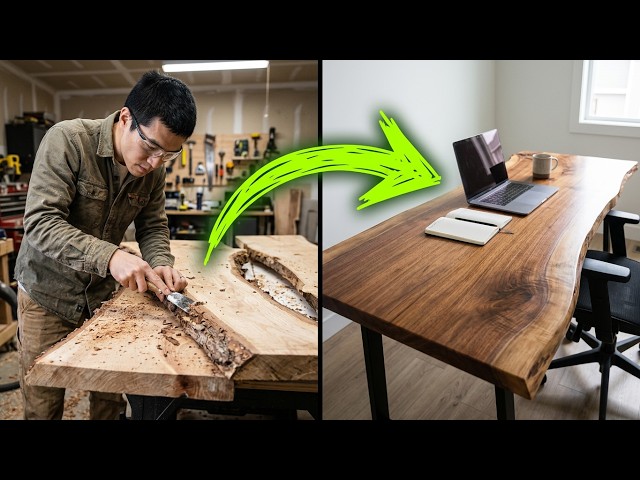 DIY Live Edge Slab Table | Get a $3,000 Custom Desk for CHEAP!