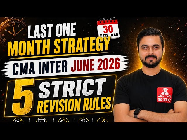 1 Month Strategy - CMA Inter 2026 5 Rules to Clear Exam 