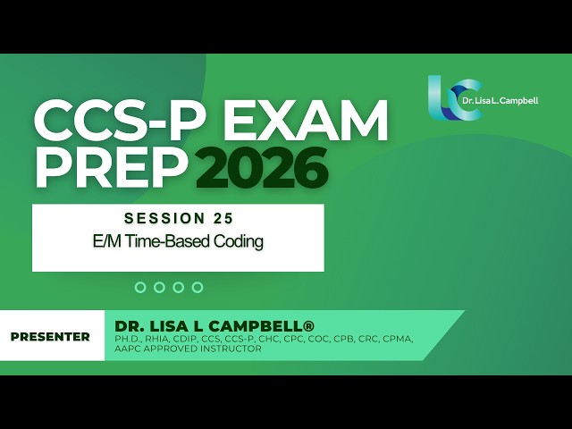 CCS-P Exam Prep | Session 25: E/M Time-Based Coding