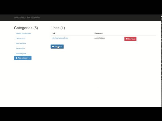 seucholink - AngularJS, PHP, Slim and MySQL