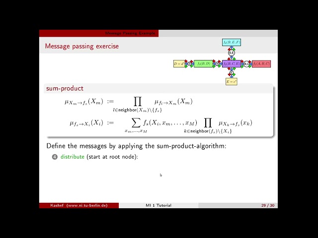 Machine Intelligence 1 tutorial 13 pt 7/7 Message Passing Example Walkthrough