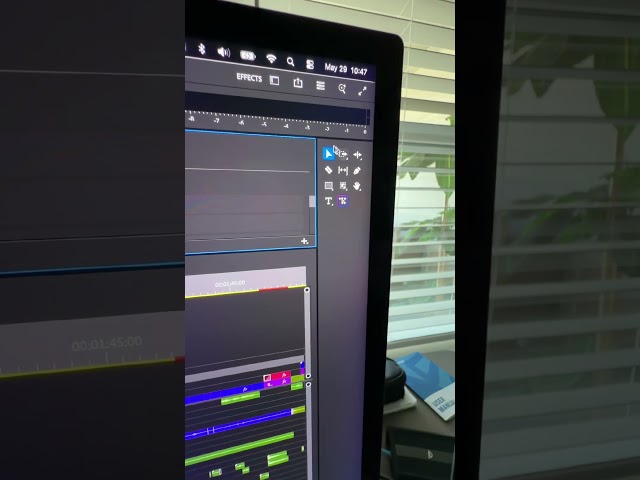 Undocking your toolbar and audio meters as a free floating window in Adobe Premiere