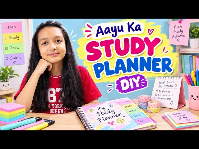 I made my STUDY PLANNER 📝⏰️😃 | Study Time 📚 | Exam Time | Aayu and Vanu
