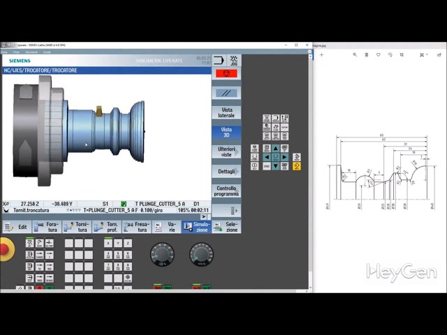 N6 Tutorial #ShopTurn Sinutrain #Siemens Turning with a cutoff tool, a program in a few minutes!!!