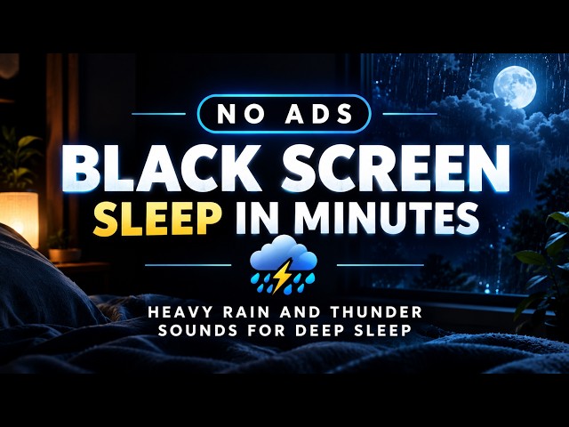 No Ads Rain Sounds for Sleeping - ASMR Rain and Thunder for Deep Sleep & Relaxation 56
