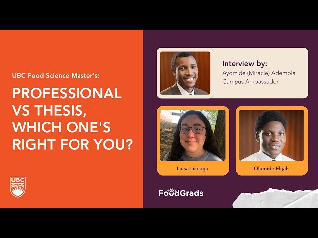 Thesis or Masters? Which UBC Food Science Program Should You Choose? | Student Interview