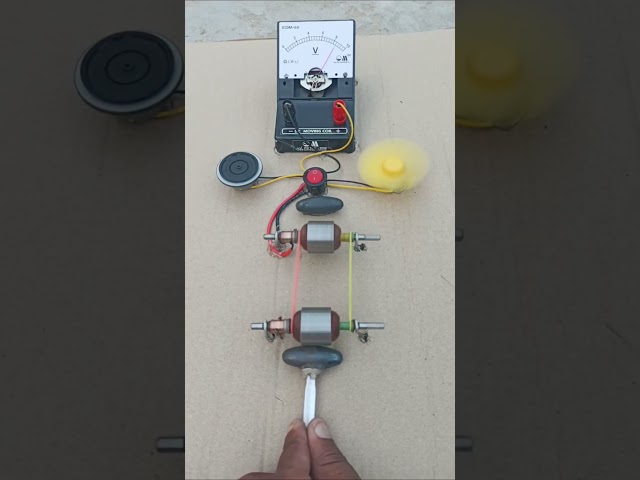 DIY: Armature Generates Electricity2 Fans +DC Voltmeter Test |Dual Armature#viral #reels#project#...