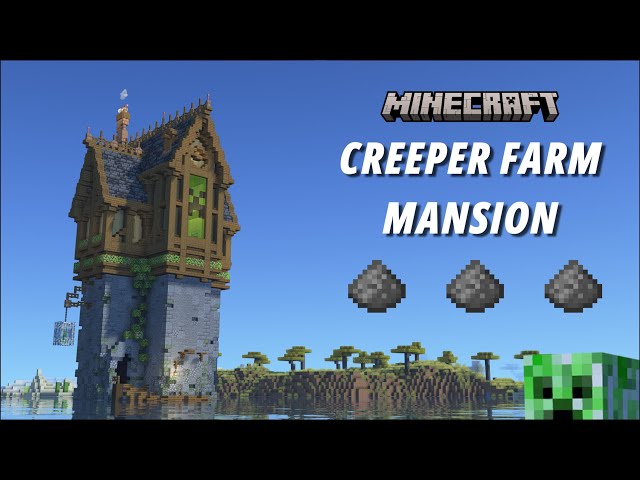 Minecraft Creeper Farm Mansion Tutorial [Aesthetic Farm] [Java Edition] [1440p HD]