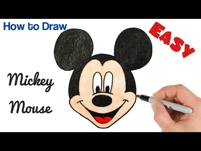 How to Draw Mickey Mouse Easy Cartoon Drawing for beginners Step by Step