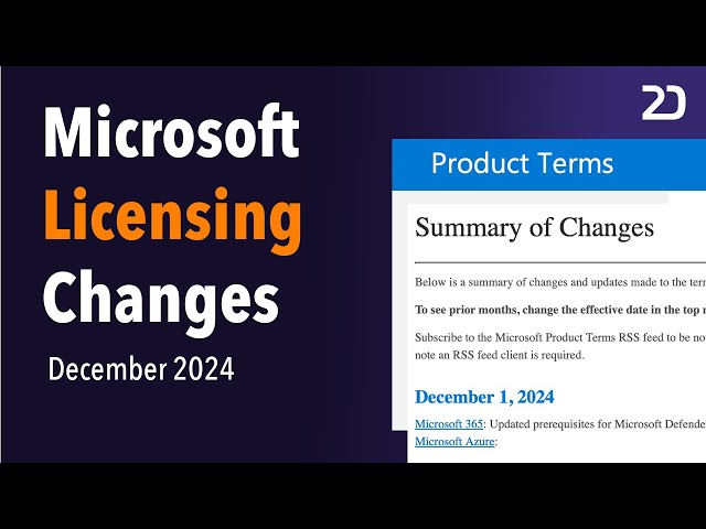 Microsoft's Latest Licensing Changes I December 2024