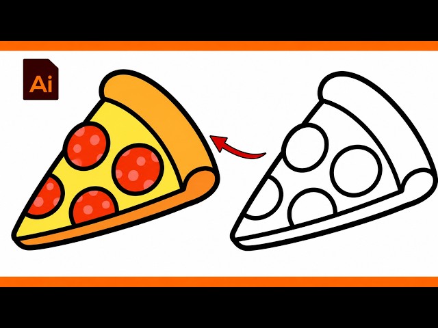 Adobe Illustrator Tutorial: Create a Vector Pizza from Sketch (HD)2026 🔥