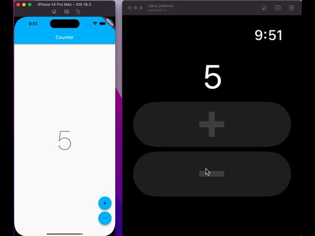 Flutter + Apple Watch Counter App