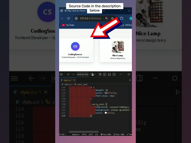 3D Flip Card On Hover using HTML CSS and JavaScript