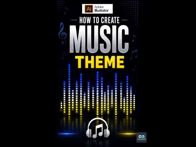 How to Create a Music Theme Design in Adobe Illustrator 🎵 #art #music #song #illustrator